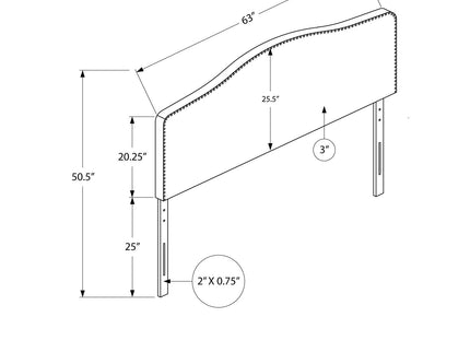 Queen Size, Bed Headboard Only, Upholstered, Transitional - White