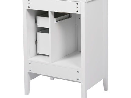 Freestanding Bathroom Vanity With Sink, Soft Closing Cabinet And Drawers - White