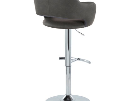 Margarite - Contemporary Ajustable Barstool With Swivel With Rounded T Footrest (Set of 2)