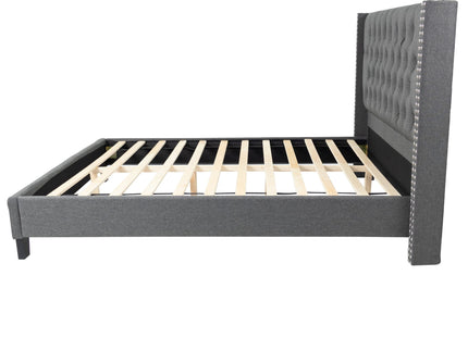 Contemporary Style Bed With Diamond Tufted Headboard