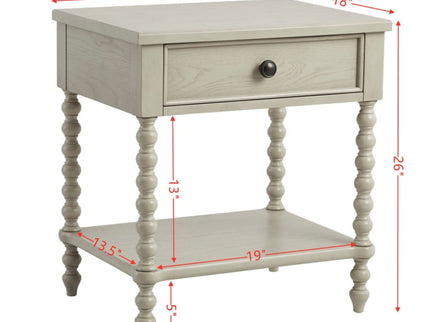 Traditional Durable Nightstand Table With Drawer And Shelf