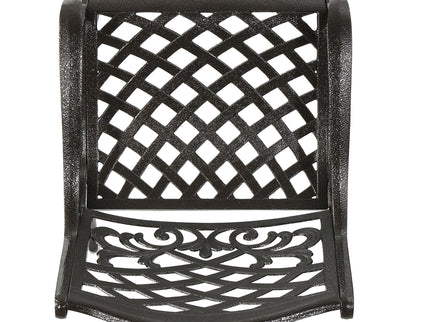 Luminea - Outdoor Aluminum Dining Chair With Scroll Design, Lattice Pattern And Cabriole Legs - Bronze