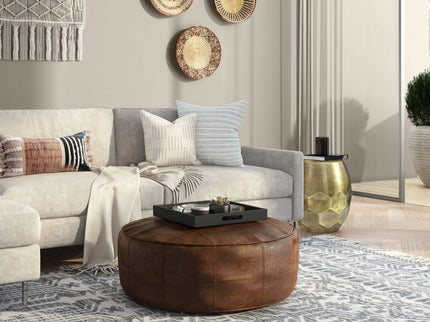 Connor - Handcrafted Round Pouf