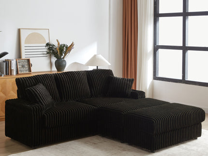 3 Seater Sofa With 2 Ottomans For Living Room