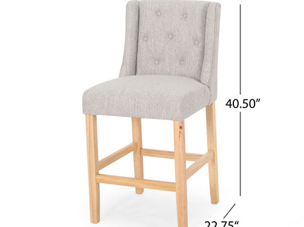 Vienna - Contemporary Fabric Tufted & Wingback Counter Stools (Set of 2)