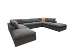 Dark Gray / 3 Pc. 4 Seater Sectional, 2 Ottomans