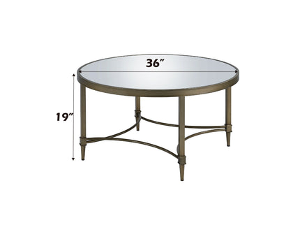 Aditya - Mirrored Antique Brass Coffee Table - Antique Brass