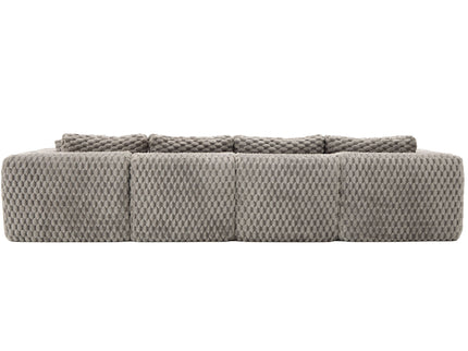 Modular Sectional Sofa, Boneless Couch With 2 Movable Ottomans