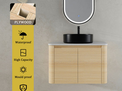 Mounted Bathroom Vanity With Art Sink & 2 Soft Close Doors