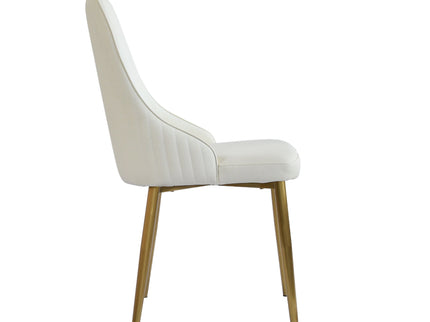 Modern Sponge-Filled Dining Chair, Solid Wood Metal Legs, Suitable For Restaurants, Living Rooms And Rooms (Set of 2) - White