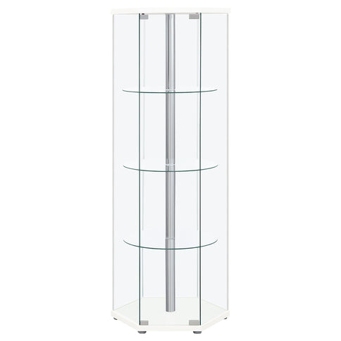 Tenley - 4 Shelf Curio Cabinet With Hexagonal Design