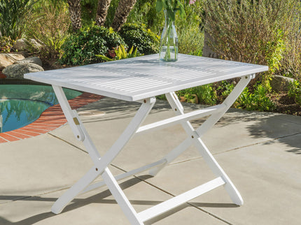 Blissique - Outdoor Foldable Wood Dining Table With Slat Design