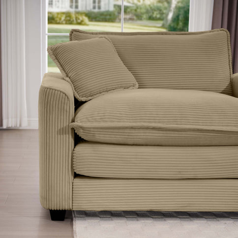 Oversized Modular Cushion Sofa With Ottoman, Low Back, Deep Seating Sofa Set