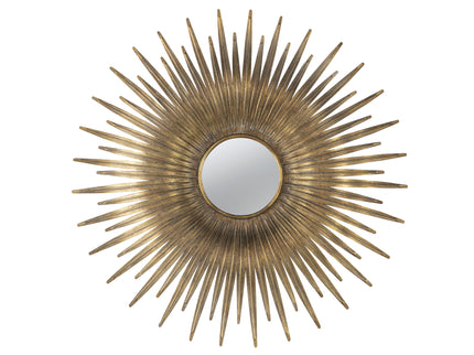 Retro DesignSunburst Metal Wall Mirror Decorative Mirror For A Bedroom Dressing Room, Hallway Or Living Space - Gold