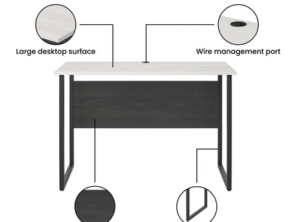 Sorina - Writing Desk - White / Light Oak