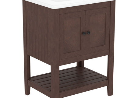Modern Bathroom Vanity With Sink And Open Shelf