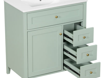 Bathroom Vanity With Sink, 3 Drawers And Adjustable Shelf