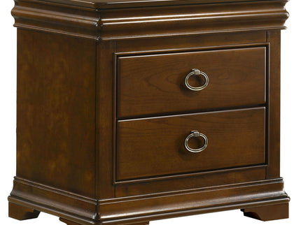 Leonide - 2 Drawer Nightstand With USB Charging And Hidden Storage - Cherry