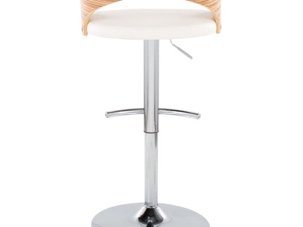 Grotto - Contemporary, Adjustable Barstool With Swivel With Rounded T Footrest (Set of 2)