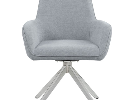 Flare - Arm Side Dining Chair With Tufting - Gray