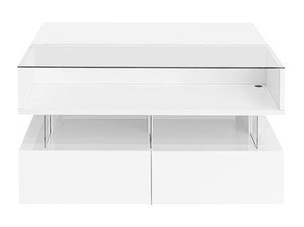 Lift Top Coffee Table With 2 Drawers, Hidden Space And LED Lights For Living Room