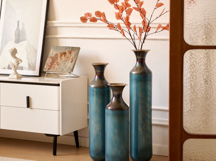 Modern Droplet Shaped Floor Vase Set, 3 Piece Home Decor