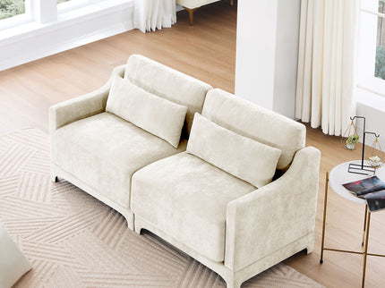 Elegant Sofa With Ergonomic Design And Lumbar Pillows