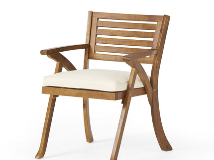 Outdoor Hermosa 5 Piece Wood Dining Set With Cushions - Teak / Beige