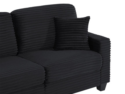 Upholstered U-Shaped Sectional Sofa With Movable Ottoman And Side Storage Pockets