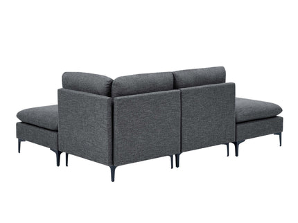Upholstered Modular Sectional With Tall Legs, Medium Firm Seat
