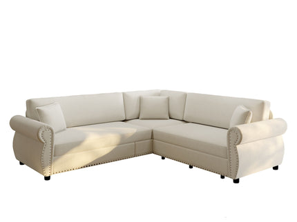 L-Shaped Sofa Couch With Pull-Out Bed