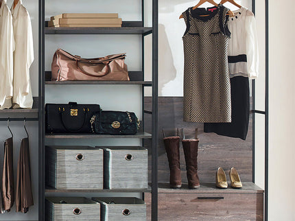 Monica - Walk-In Closet System With Modular Design - Rustic