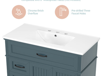 Bathroom Vanity With Sink, Freestanding Cabinet & Drawers