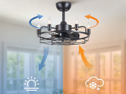 Modern Farmhouse Ceiling Fan, Adjustable Hanging