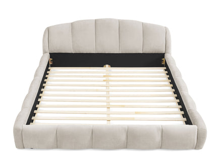 Upholstered Platform Bed Frame, Low Profile Floor Bed, No Box Spring Required