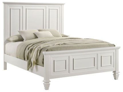 Copper - Queen Panel Bed With Structured Headboard And Slatted Design - White