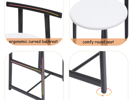 Modern Bar Stools With Backrest For Kitchen (Set of 3)