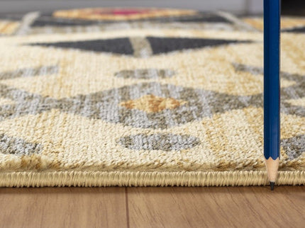 Tribes - 5'3" X 7'3" Southwest Area Rug Polypropylene - Cream