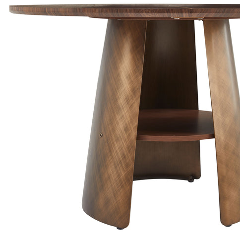 Round Dining Table - Reddish Brown / Walnut