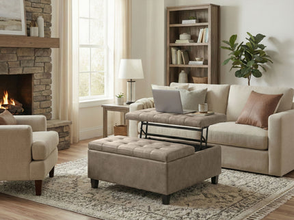 Harrison - Square Coffee Table Ottoman - Brown