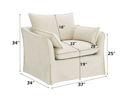 Shane - Chair With 2 Pillows - Beige