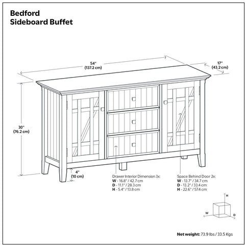 Bedford - Sideboard Buffet - White