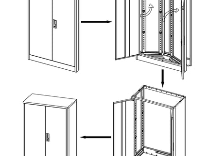 Metal Storage Cabinet With Locking Doors And Adjustable Shelf, Folding Filing Storage Cabinet, Folding Storage Locker Cabinet For Home Office, School, Garage