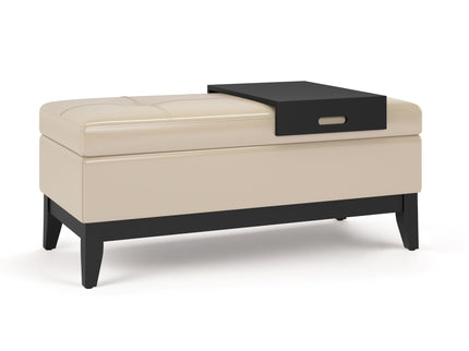 Oregon - Contemporary Storage Ottoman Bench With Tray