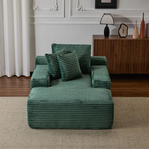 Oversized Chaise Lounge Chair Cozy Cloud Couch With 3 Throw Pillows And Wide Armrest