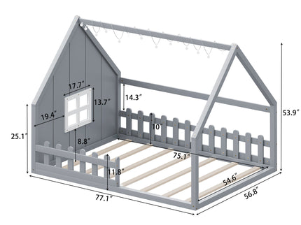 House Bed With Window And Fence