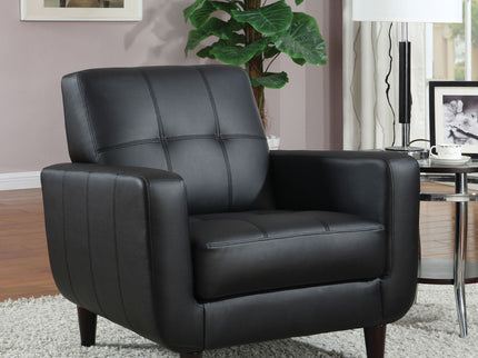 Track Arm Accent Chair With Tufted Upholstery - Black