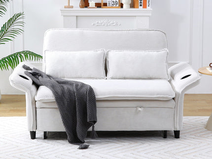 Modern Fabric Multi-Functional Sofa Bed With Adjustable Armrests And Backrests