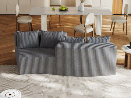 Curved Sectional Sofa With 4 Pillows, Modular Semi Circular Design