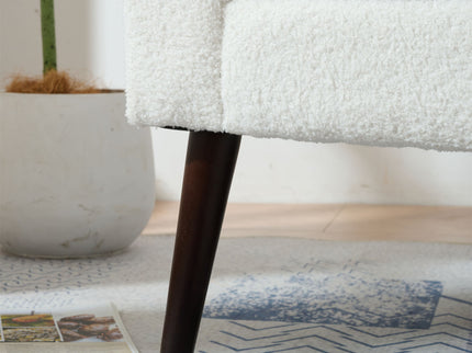 Modern Accent Chair, Arm Chairs For Living Room, Upholstered Mordern Armchair, Comfy Soft Padded Lounge Chair In Small Space, Bedroom, With Pillow, Solid Wood Leg